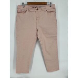 INC International Concepts Skinny Crop Pants Regular Fit Pink Size 16